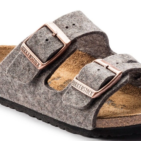 Birkenstock Arizona Kids Wool Felt Gray Elk Sandals EU26 US K 8 Narrow 1007124 - Picture 5 of 8